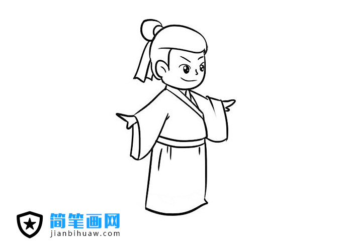 身著古裝的人物簡筆畫圖片