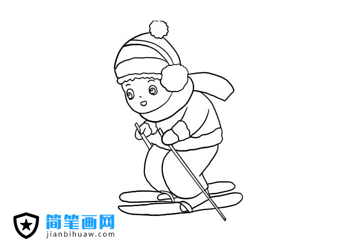 一個小男孩在小男孩的簡筆畫圖片