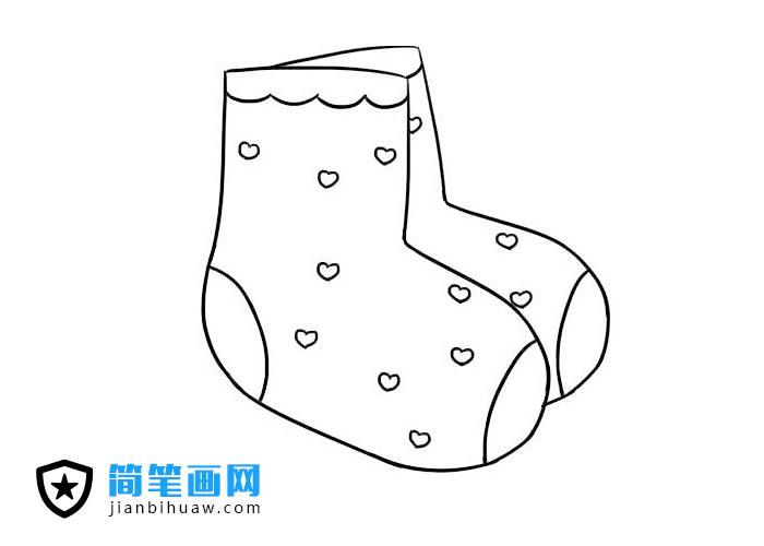 一雙小襪子簡筆畫圖片