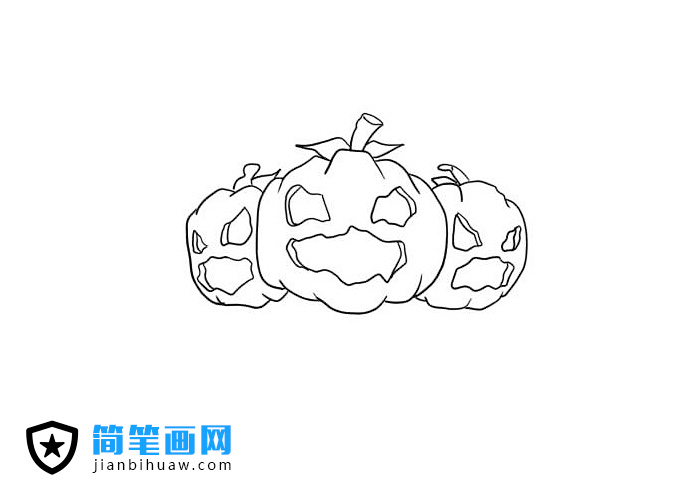 萬圣節恐怖南瓜怪簡筆畫圖片