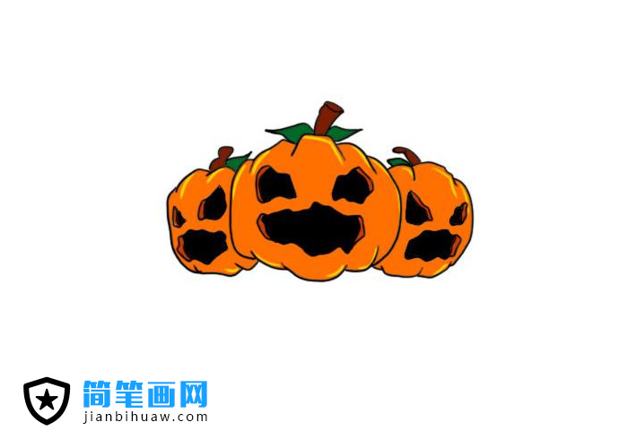萬圣節恐怖南瓜怪簡筆畫圖片