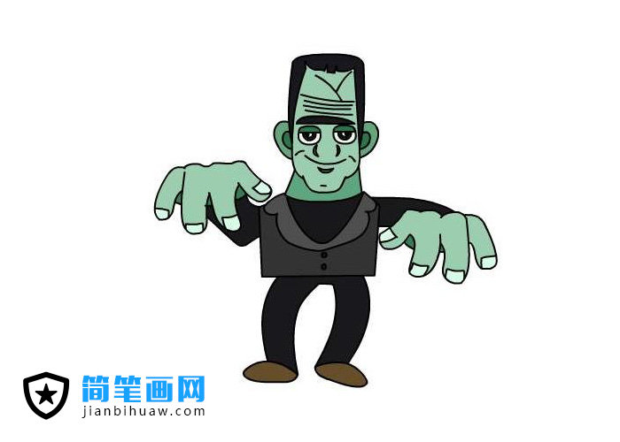 萬圣節科技怪人簡筆畫圖片