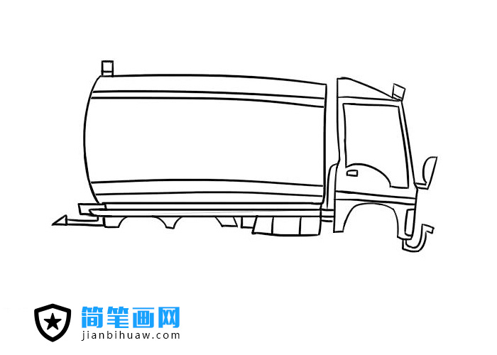 灑水車簡筆畫圖片含上色