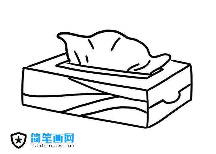抽紙盒子簡筆畫圖片含上色