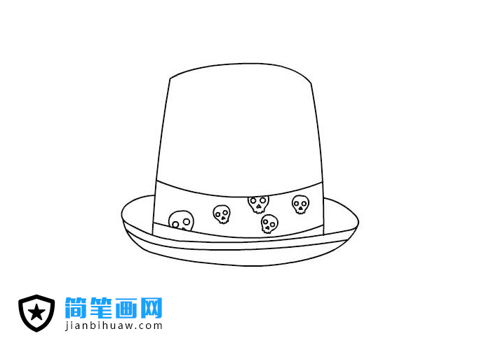 骷髏頭帽子簡筆畫圖片簡單好畫