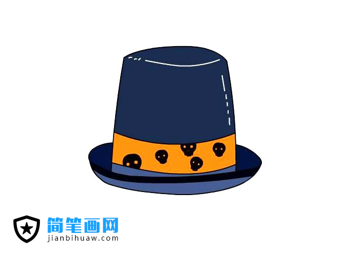 骷髏頭帽子簡筆畫圖片簡單好畫