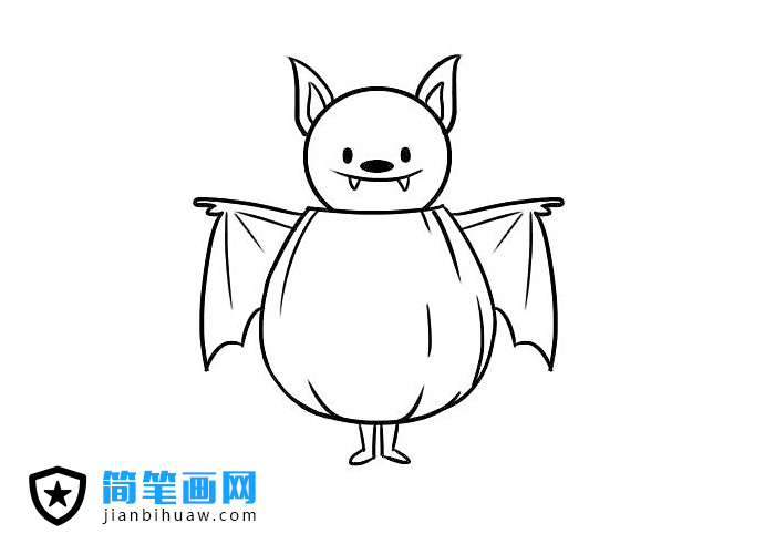 南瓜蝙蝠簡筆畫圖片含彩色