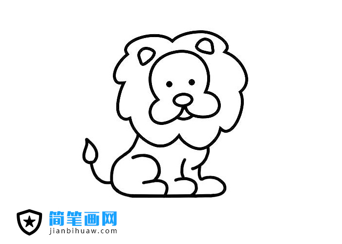 簡單好畫的獅子簡筆畫圖片含上色