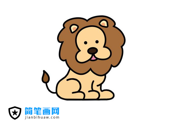 簡單好畫的獅子簡筆畫圖片含上色