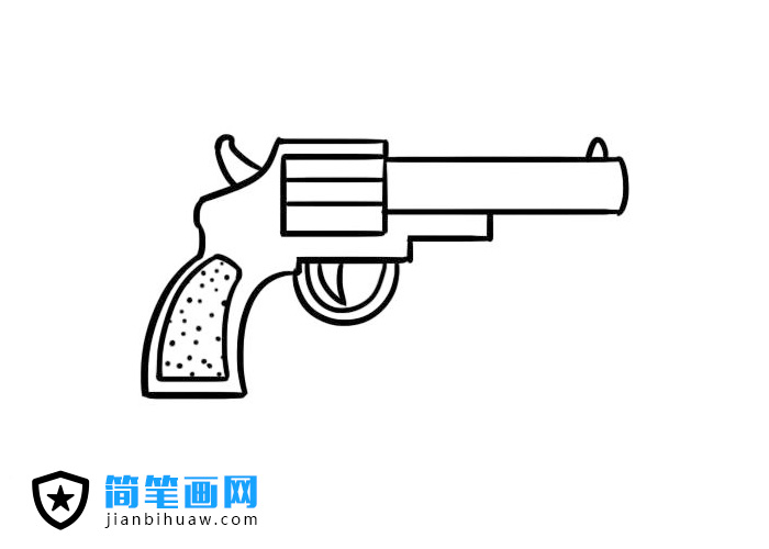 簡單好畫的手槍簡筆畫圖片含彩色