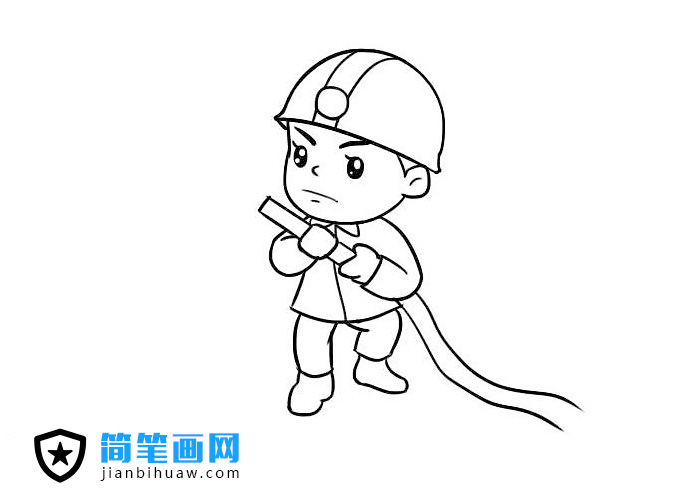 我是小小消防員簡筆畫圖片含上色