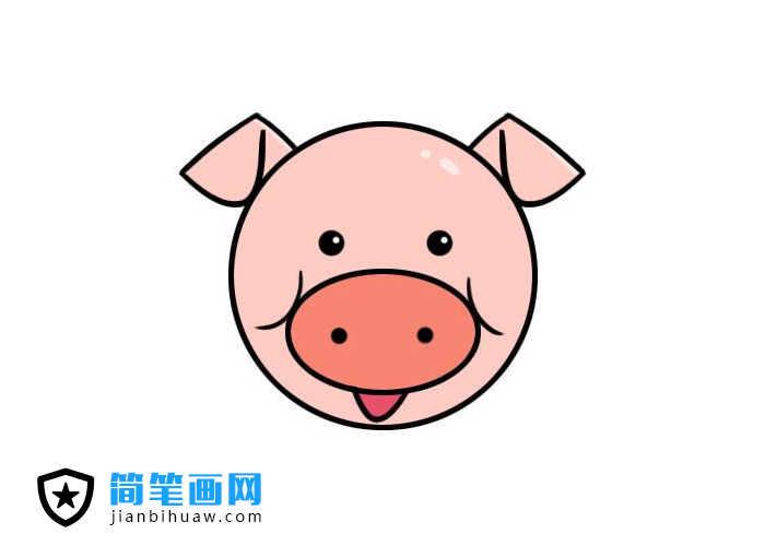 簡單好畫的豬頭簡筆畫圖片