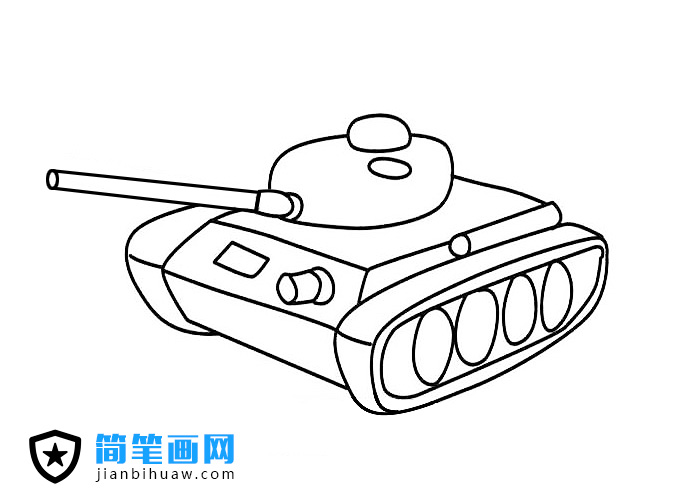 簡單好畫的小坦克簡筆畫圖片