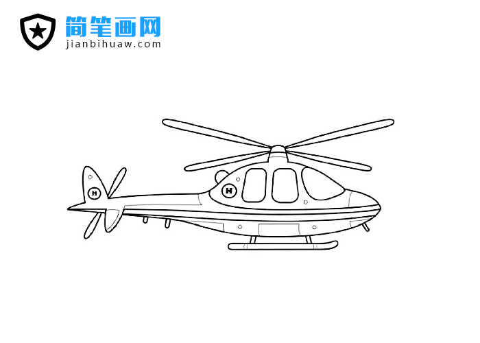 兒童簡筆畫直升機簡筆畫圖片