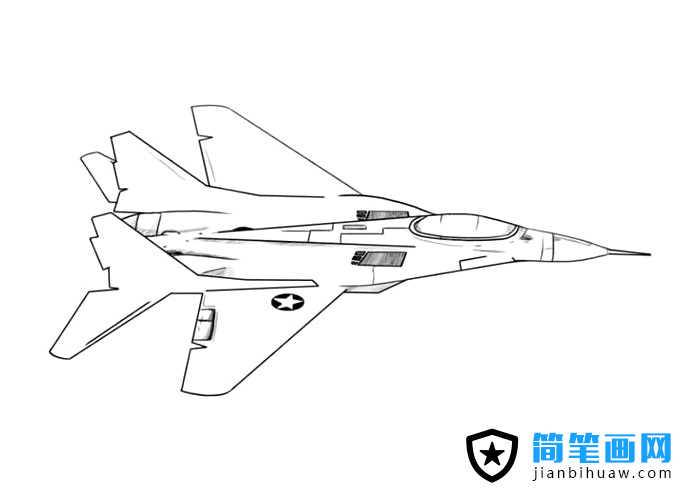 超酷的戰斗機簡筆畫圖片