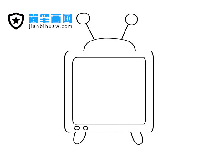 卡通電視機簡筆畫圖片