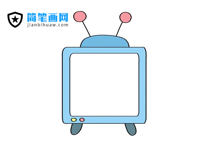 卡通電視機簡筆畫圖片