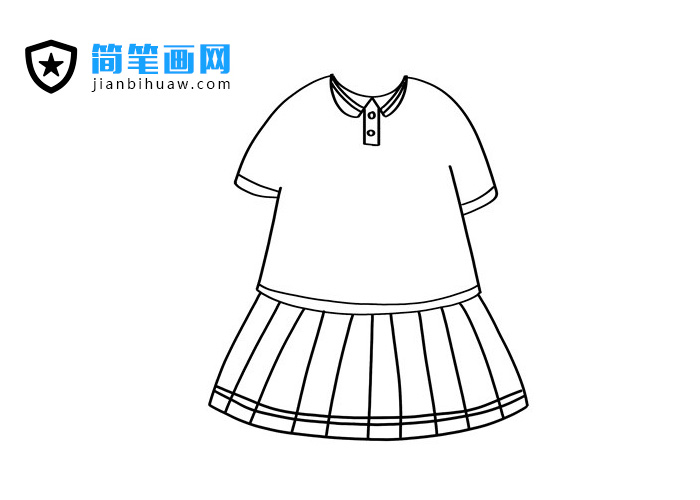 小學生校服裙子簡筆畫圖片
