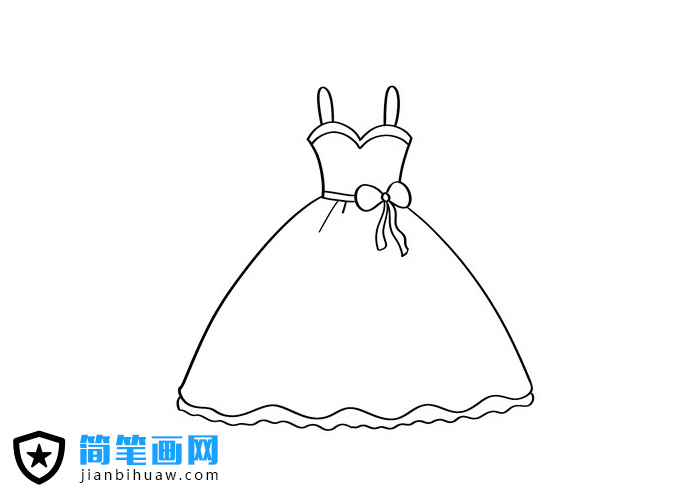 粉色禮服裙子簡筆畫圖片