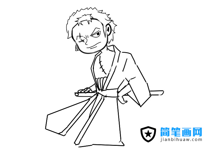 海賊王人物索隆簡筆畫圖片