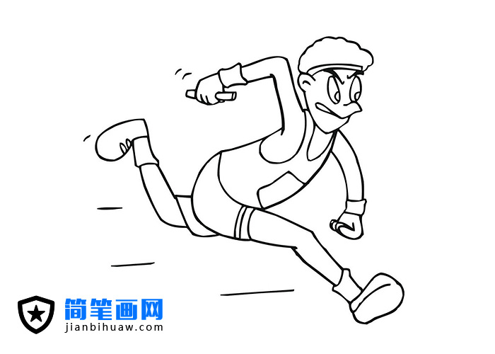 接力長跑運動員簡筆畫圖片