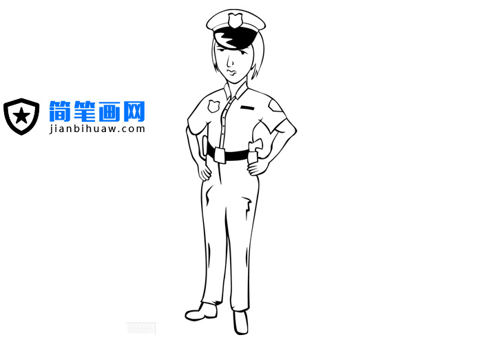 外國女警察簡筆畫圖片