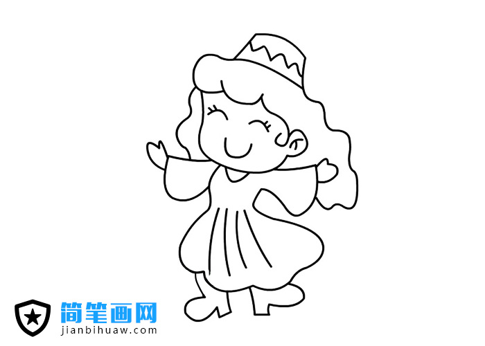 新疆姑娘在跳新疆舞的簡筆畫圖片