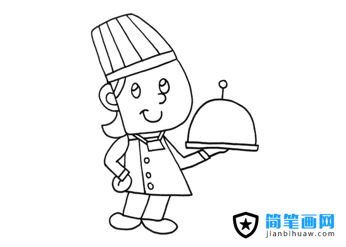 星級酒店廚師簡筆畫圖片