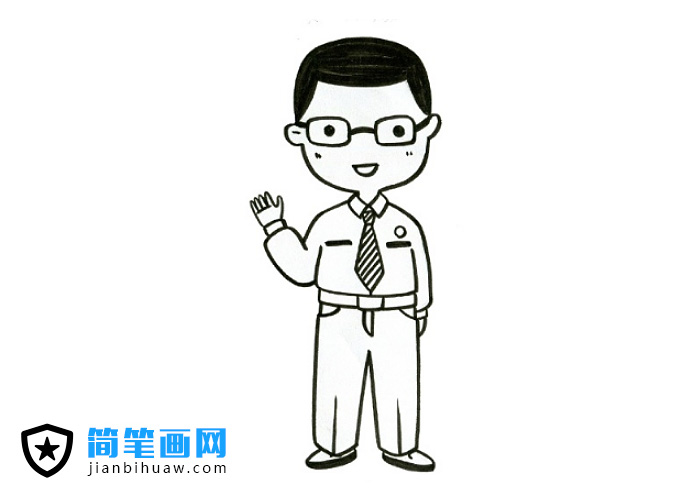 穿著正裝的父親簡筆畫圖片