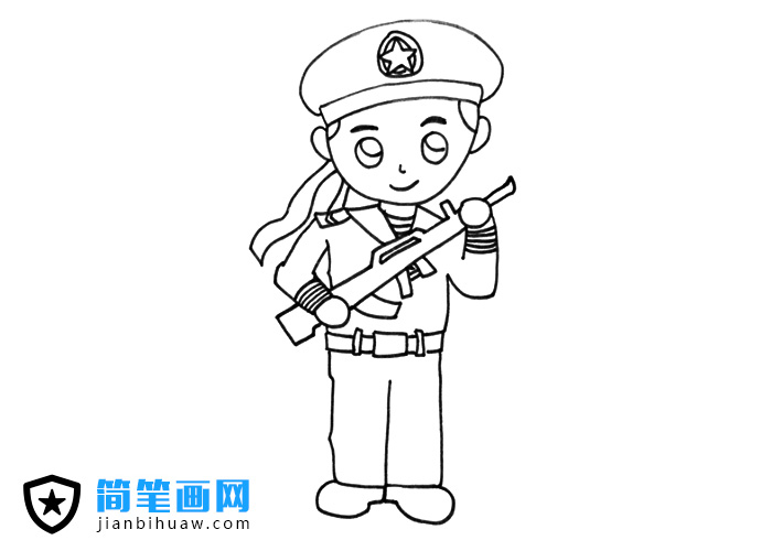 站崗的海軍簡筆畫圖片