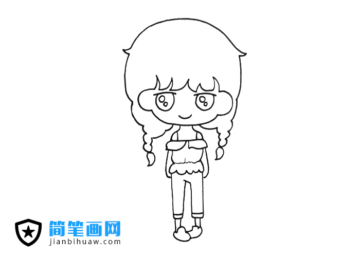 一個漂亮的女生簡筆畫圖片