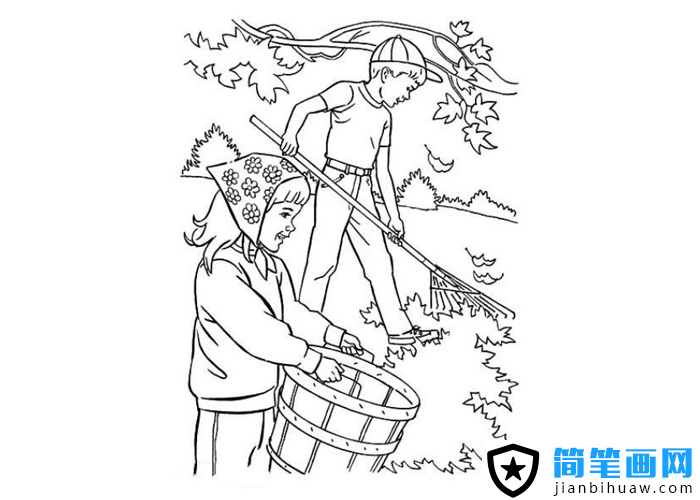收獲的時節簡筆畫圖片