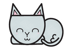 在睡覺的貓咪簡筆畫圖片