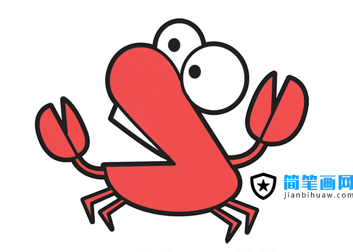 可愛卡通螃蟹簡筆畫圖片
