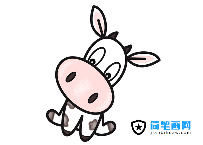 可愛的卡通奶牛簡筆畫圖片