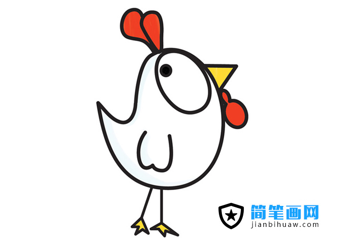 卡通大公雞簡筆畫圖片